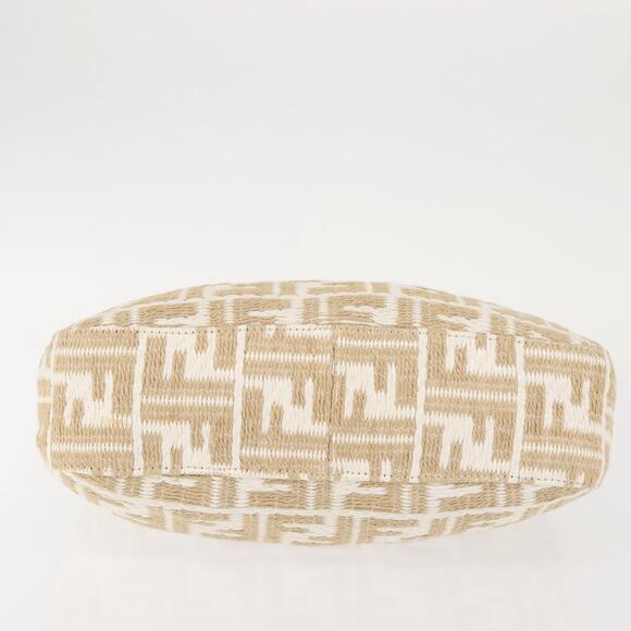 FENDI Zucca Canvas Shoulder Bag Straw Beige Gold - Picture 7 of 13